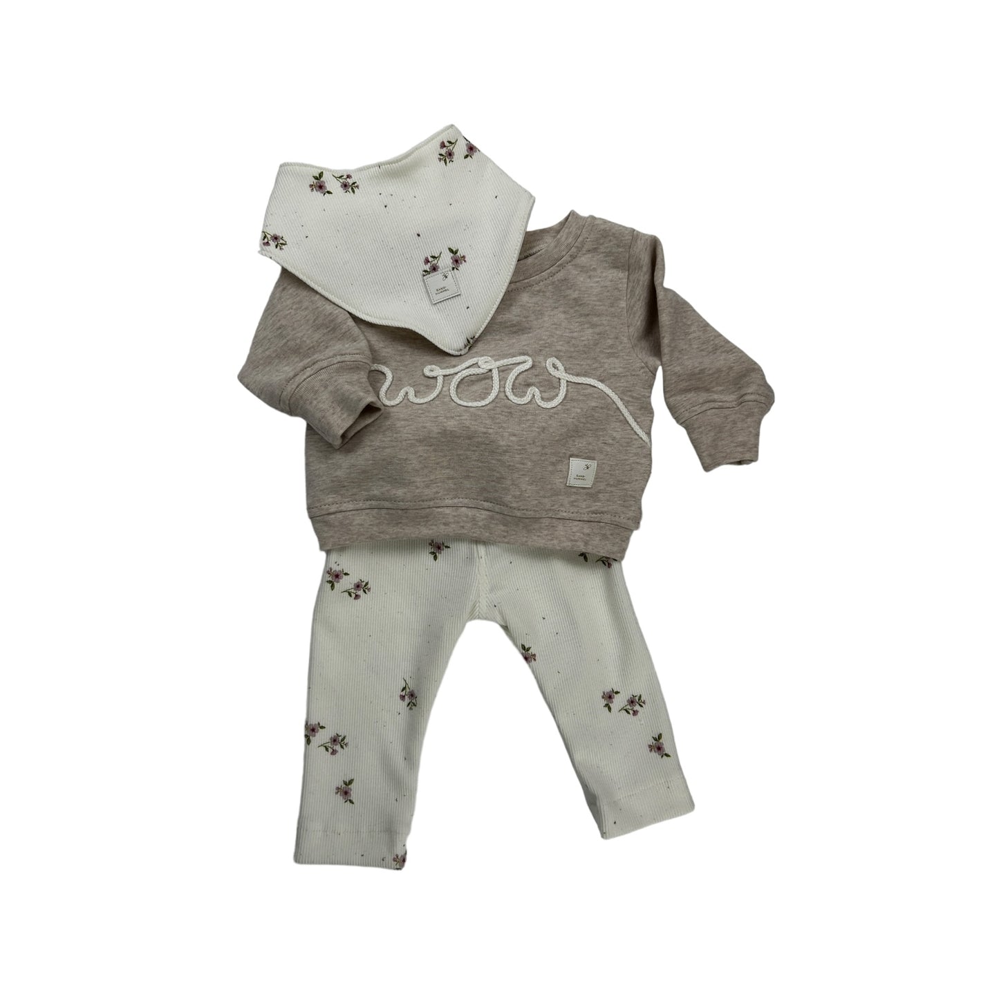 Sweat-Shirt French Terry mit Kordelapplikation "wow"