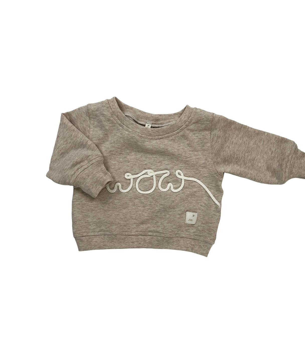 Sweat-Shirt French Terry mit Kordelapplikation "wow"