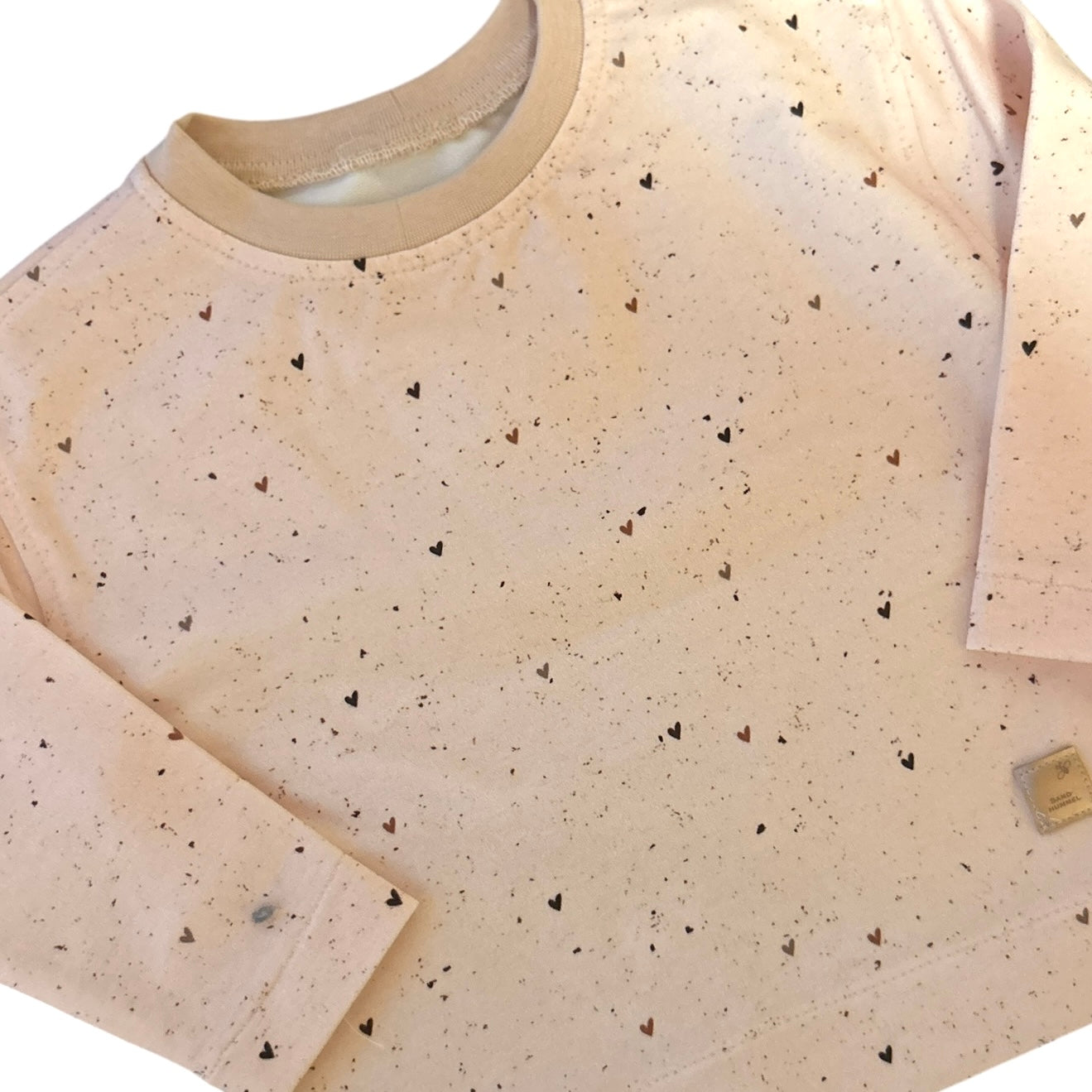 Shirt French Terry Dekor Herzchen Konfetti nude/rosa