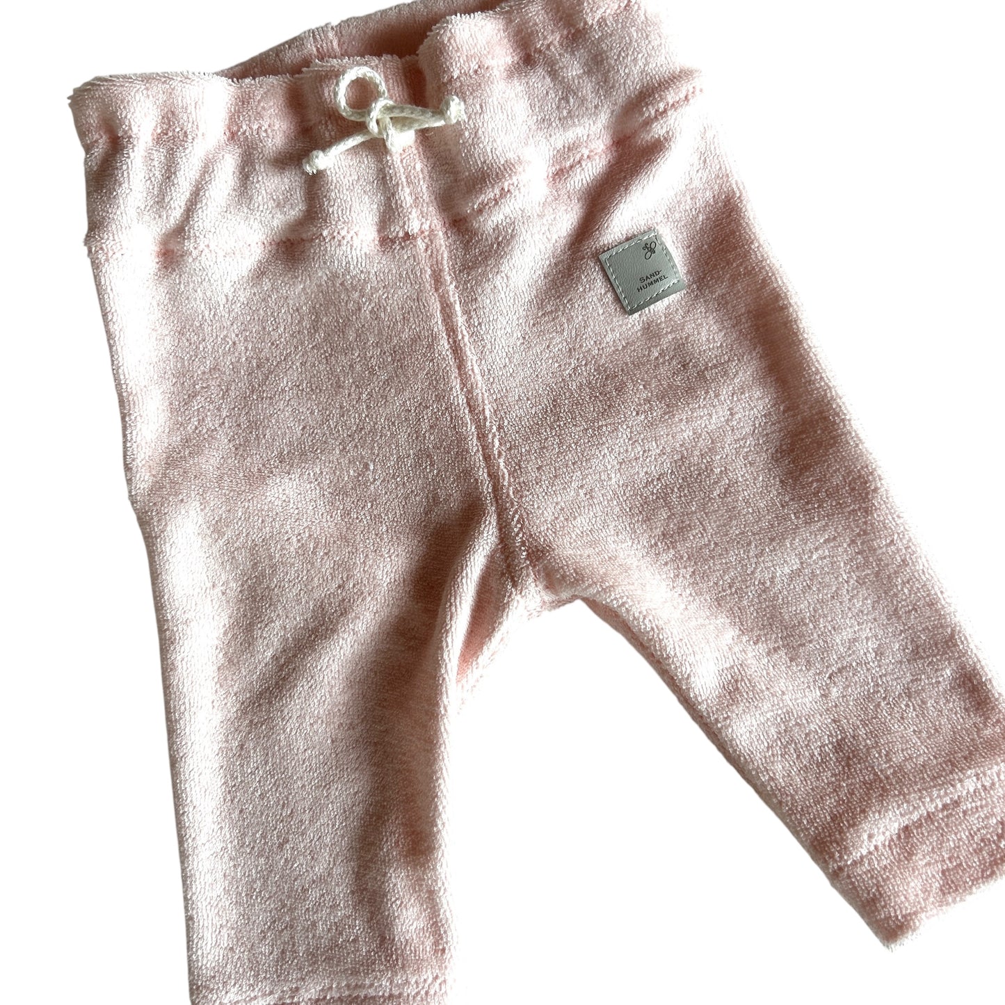 Leggins Strickfrottee zartrosa mit Gummibund Paperbag