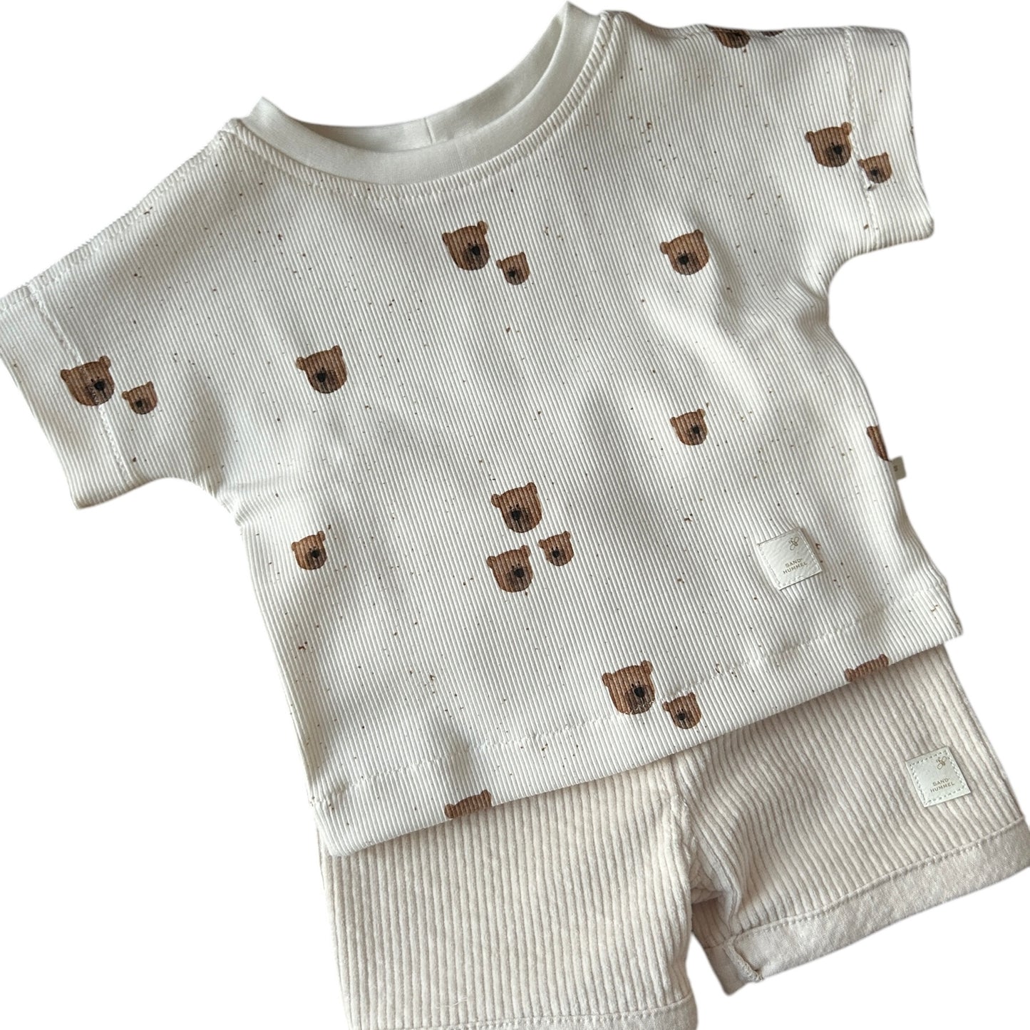 Hose kurz Baumwoll-Breitcord hellbeige