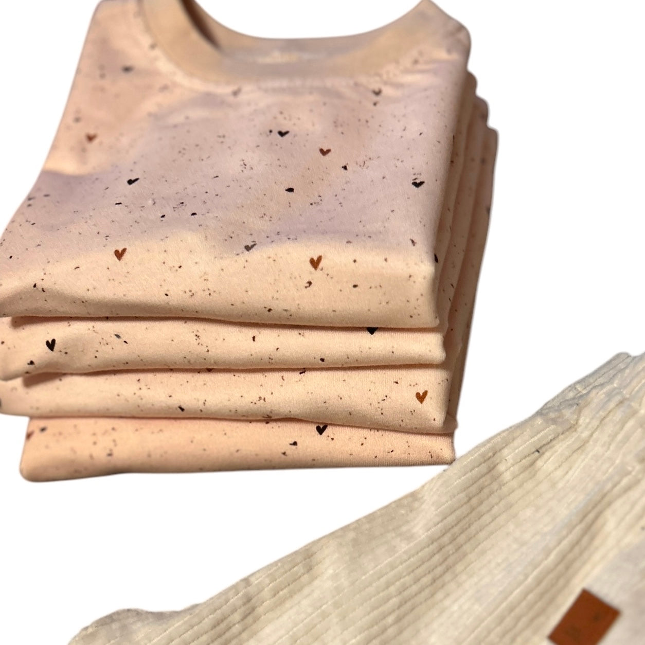 Shirt French Terry Dekor Herzchen Konfetti nude/rosa