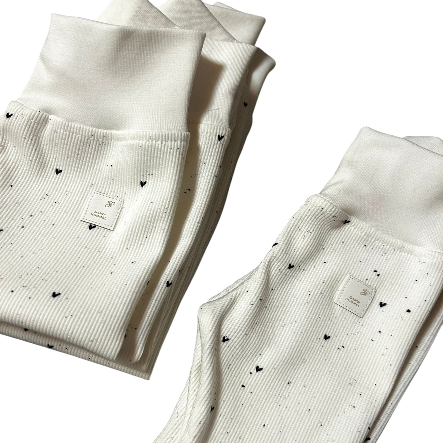 Leggins French Terry Dekor Herzchen Rib-Bündchen