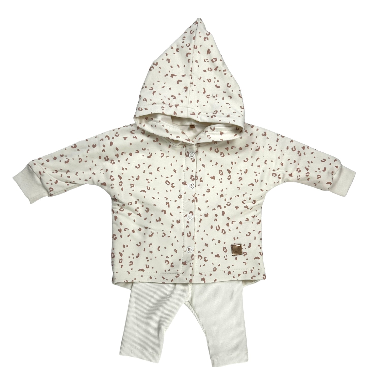 Sweat Jacke rosa Dekor Leo