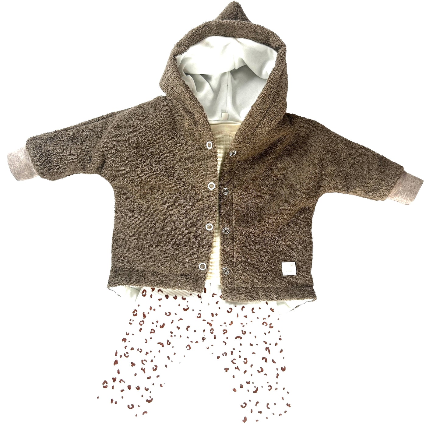 Frotteejacke mit Bär-Applikation