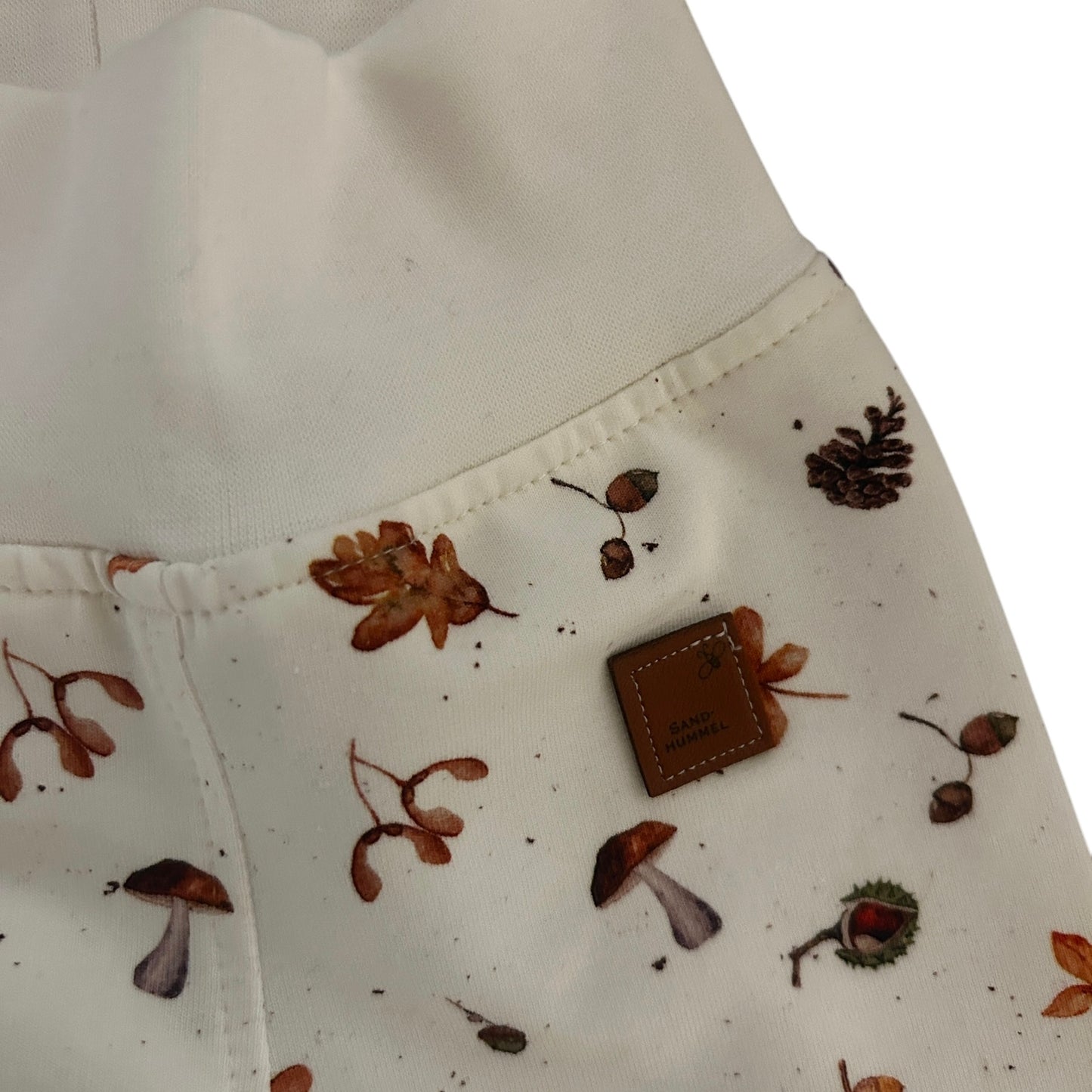 Leggins French Terry Dekor Herbstblaetter Rib-Bündchen