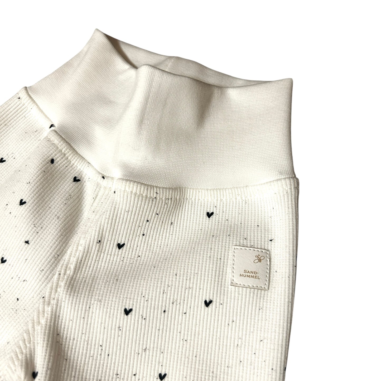 Leggins French Terry Dekor Herzchen Rib-Bündchen