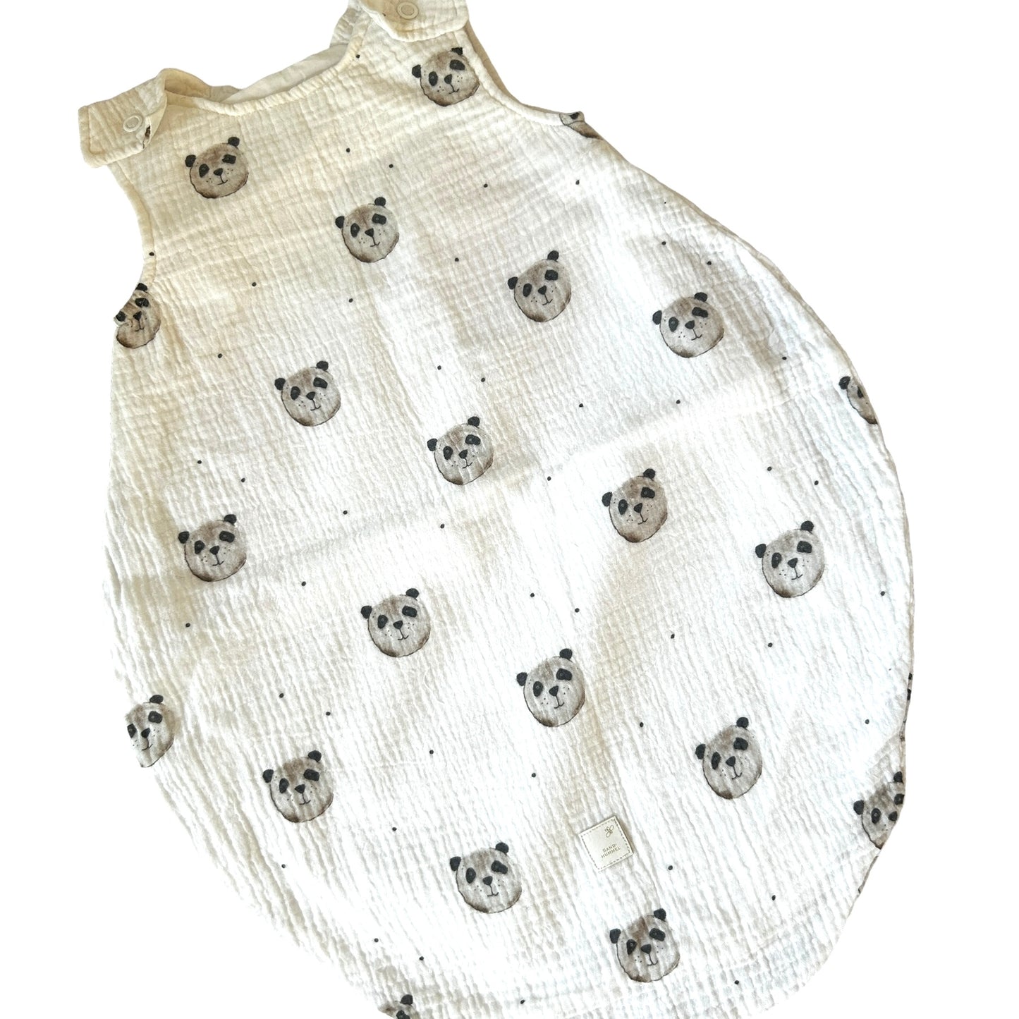 Schlafsack Sommer Musselin/Popelin gefüttert mit Dekor Pandabär
