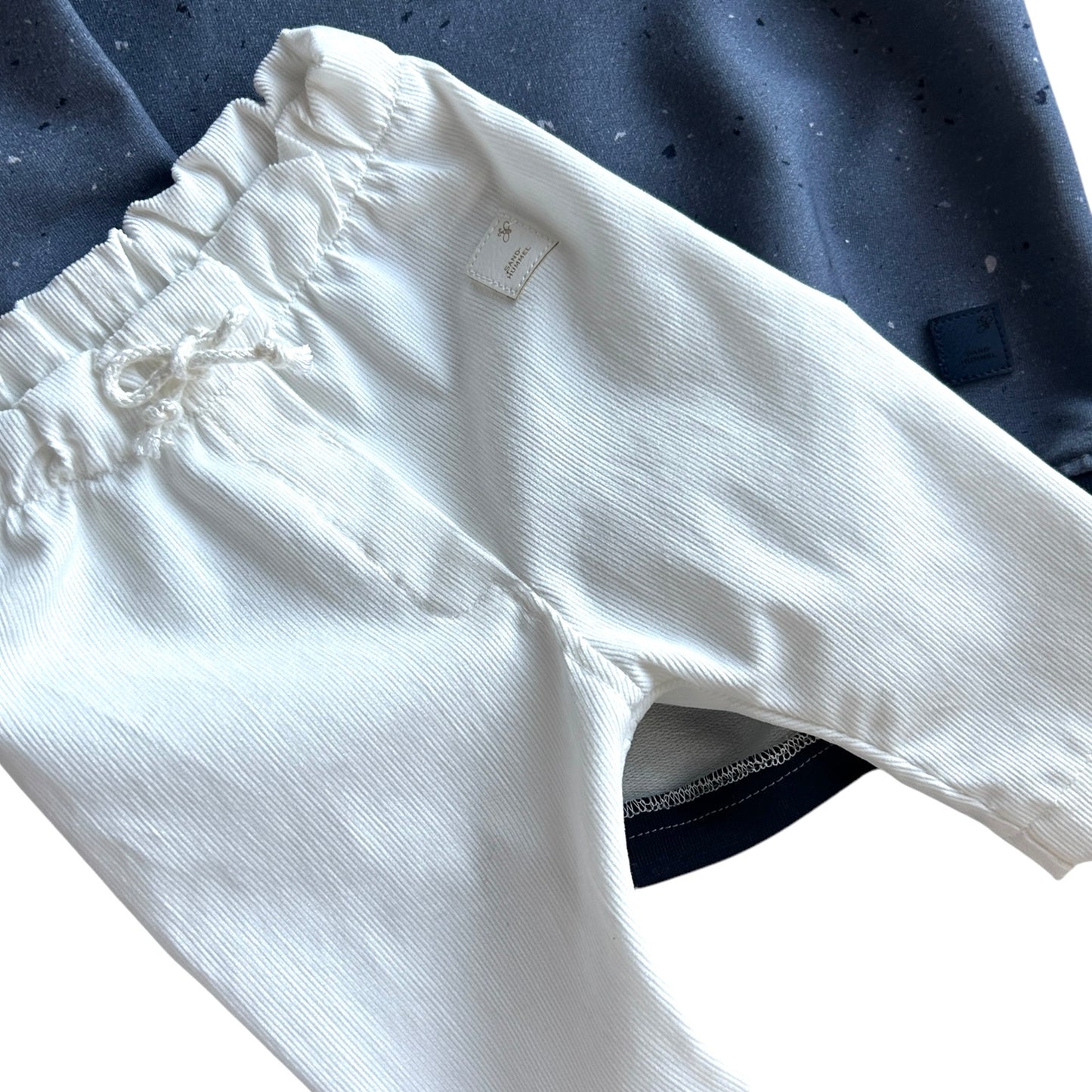 Hose lang Babycord weiss