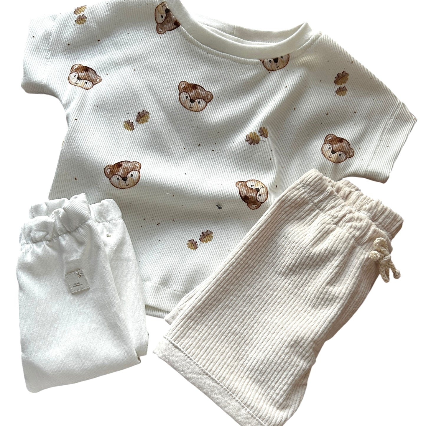 Hose lang Babycord weiss