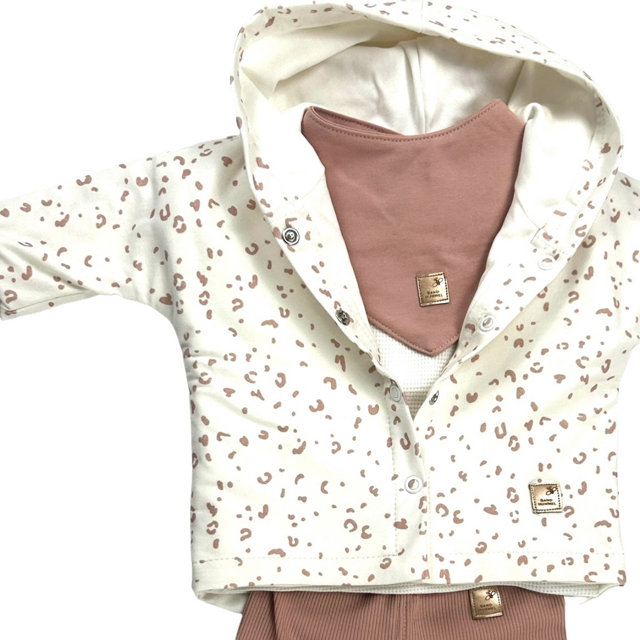 Sweat Jacke rosa Dekor Leo