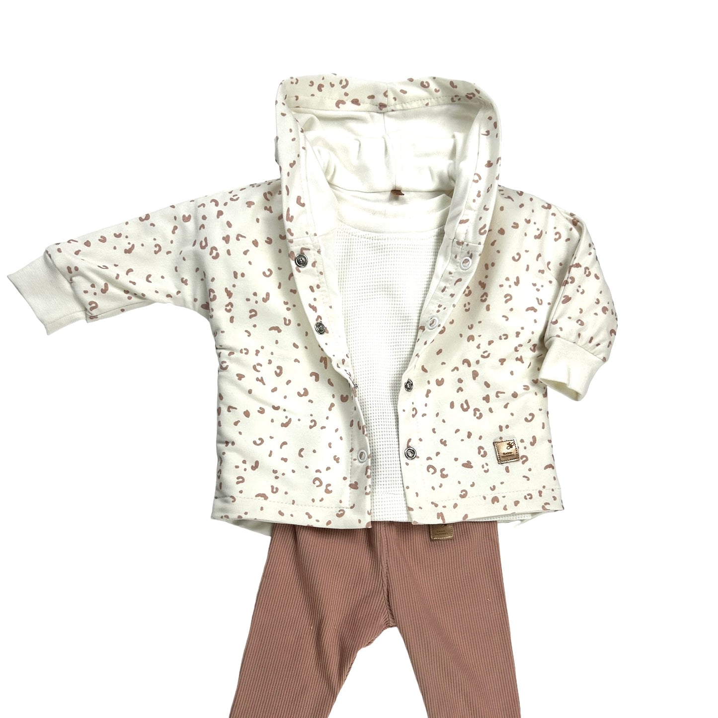Sweat Jacke rosa Dekor Leo