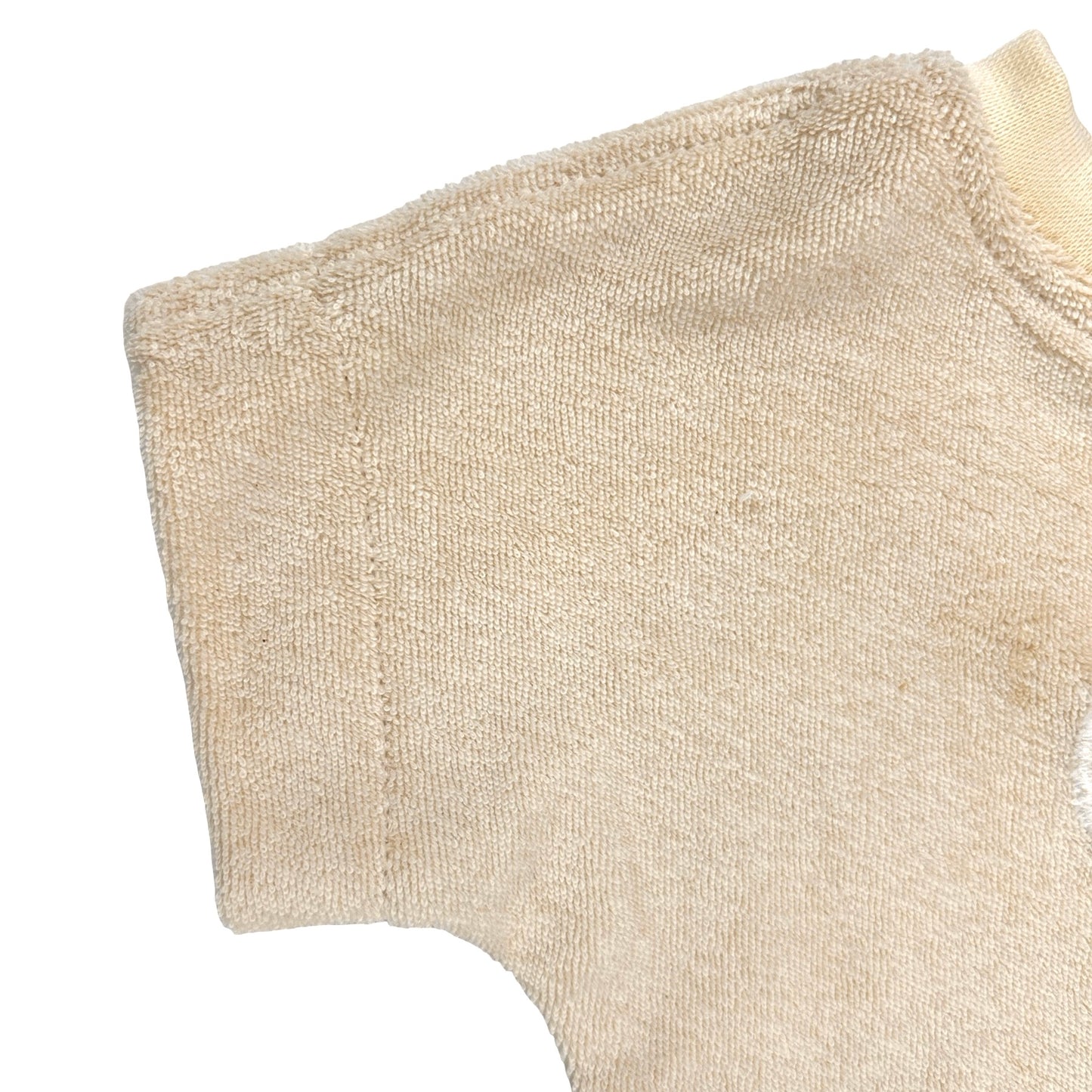 Shirt Strickfrottee beige Applikation Herz