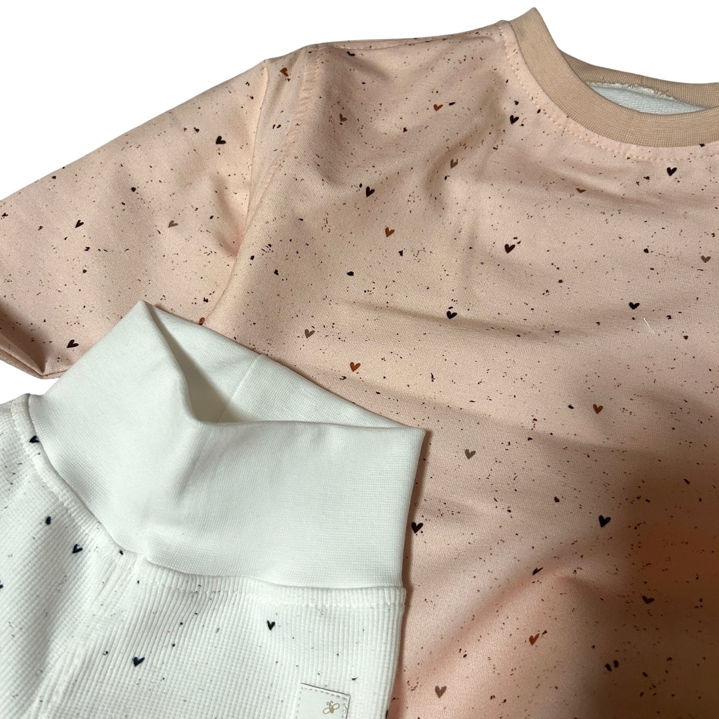 Leggins French Terry Dekor Herzchen Rib-Bündchen