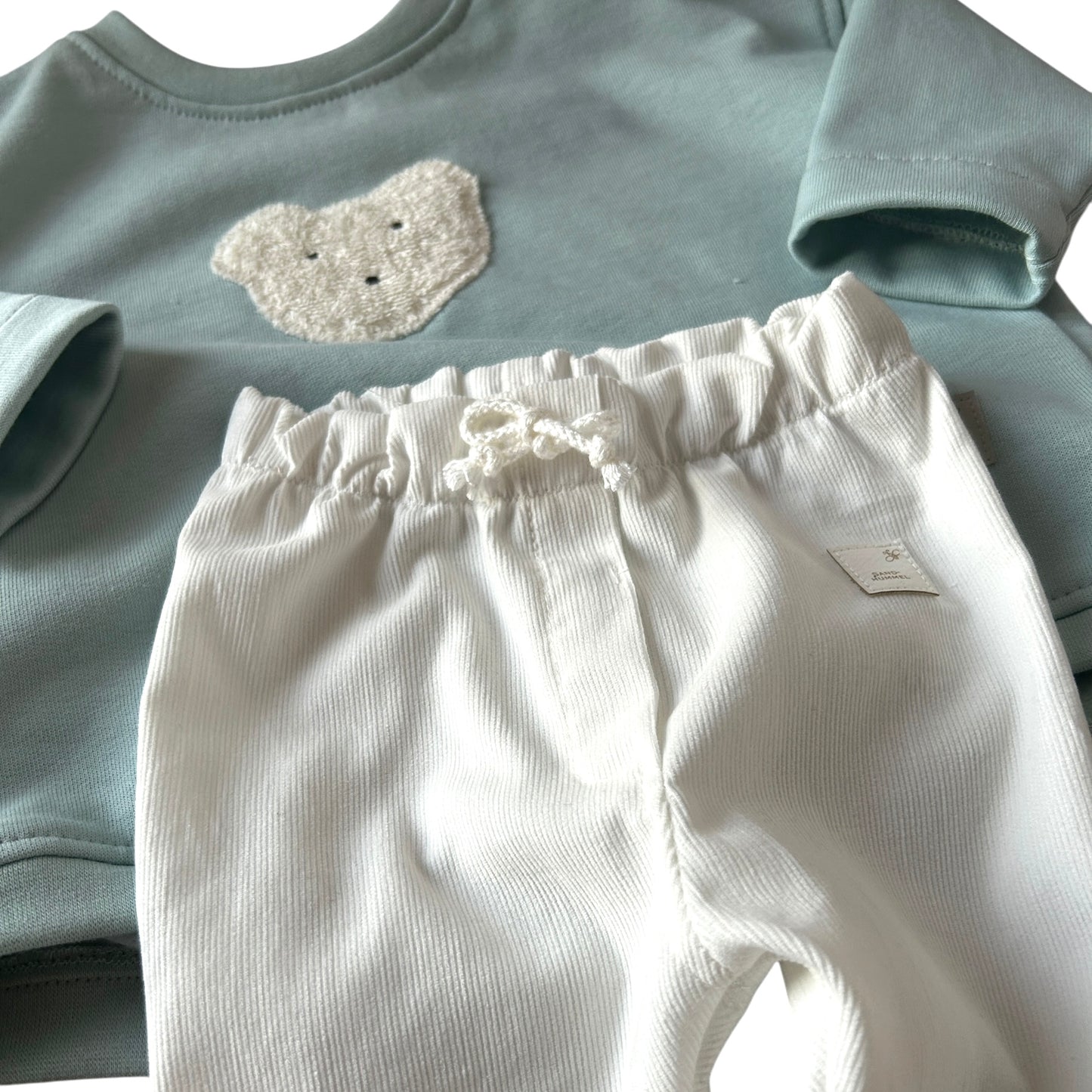 Hose lang Babycord weiss