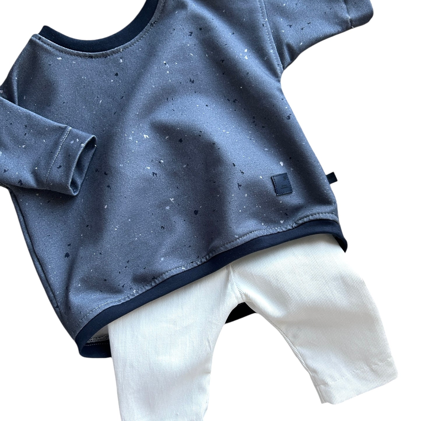 Hose lang Babycord weiss