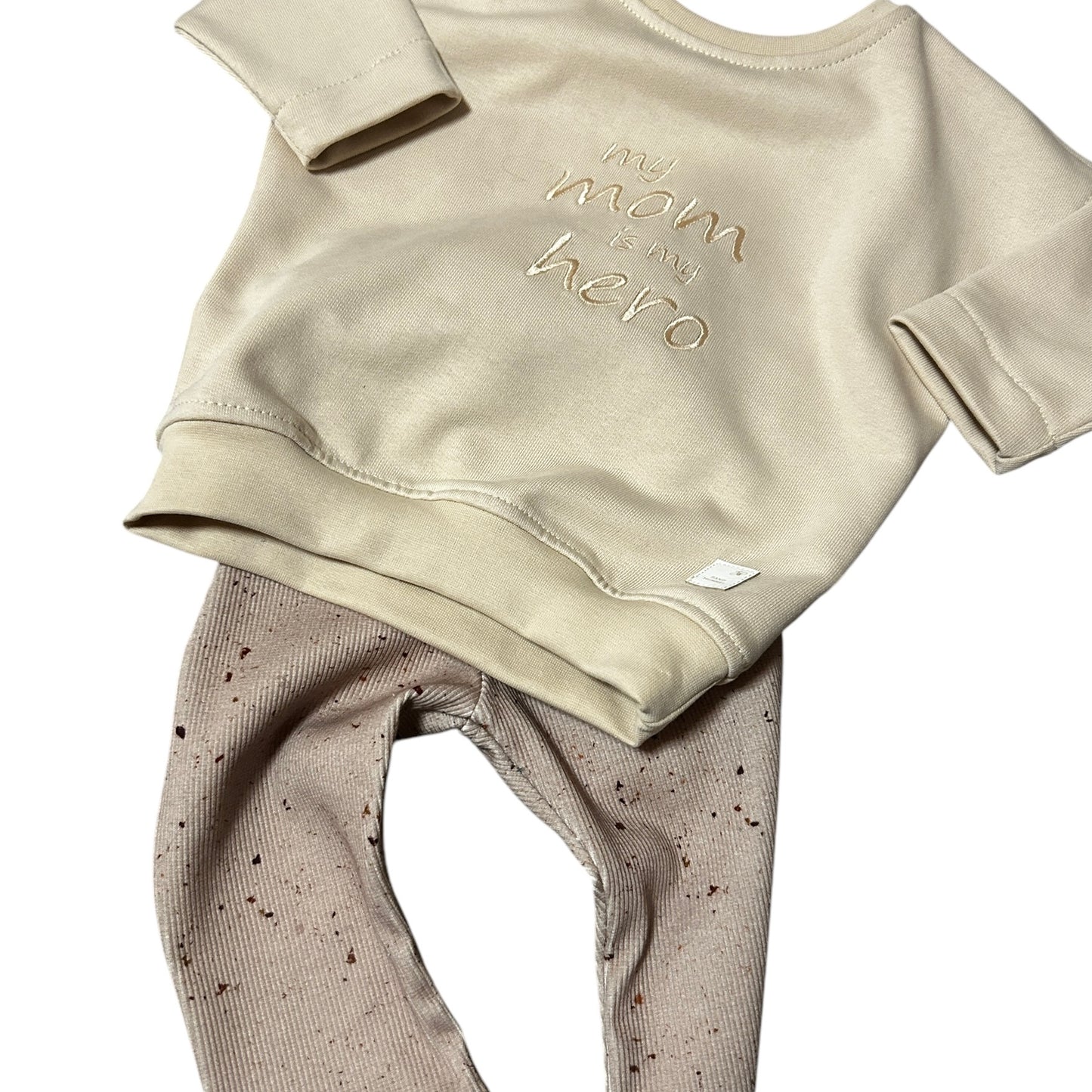 Leggins Rib Jersey Dekor Konfetti Kakao mit Gummibund