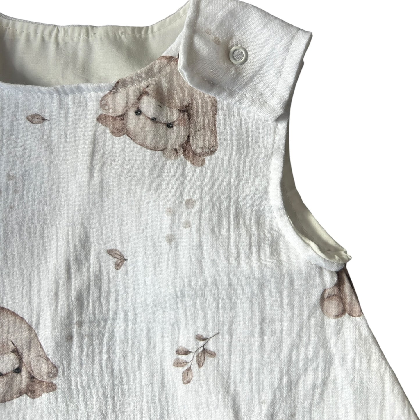 Schlafsack Sommer Musselin/Popelin gefüttert Dekor Bär