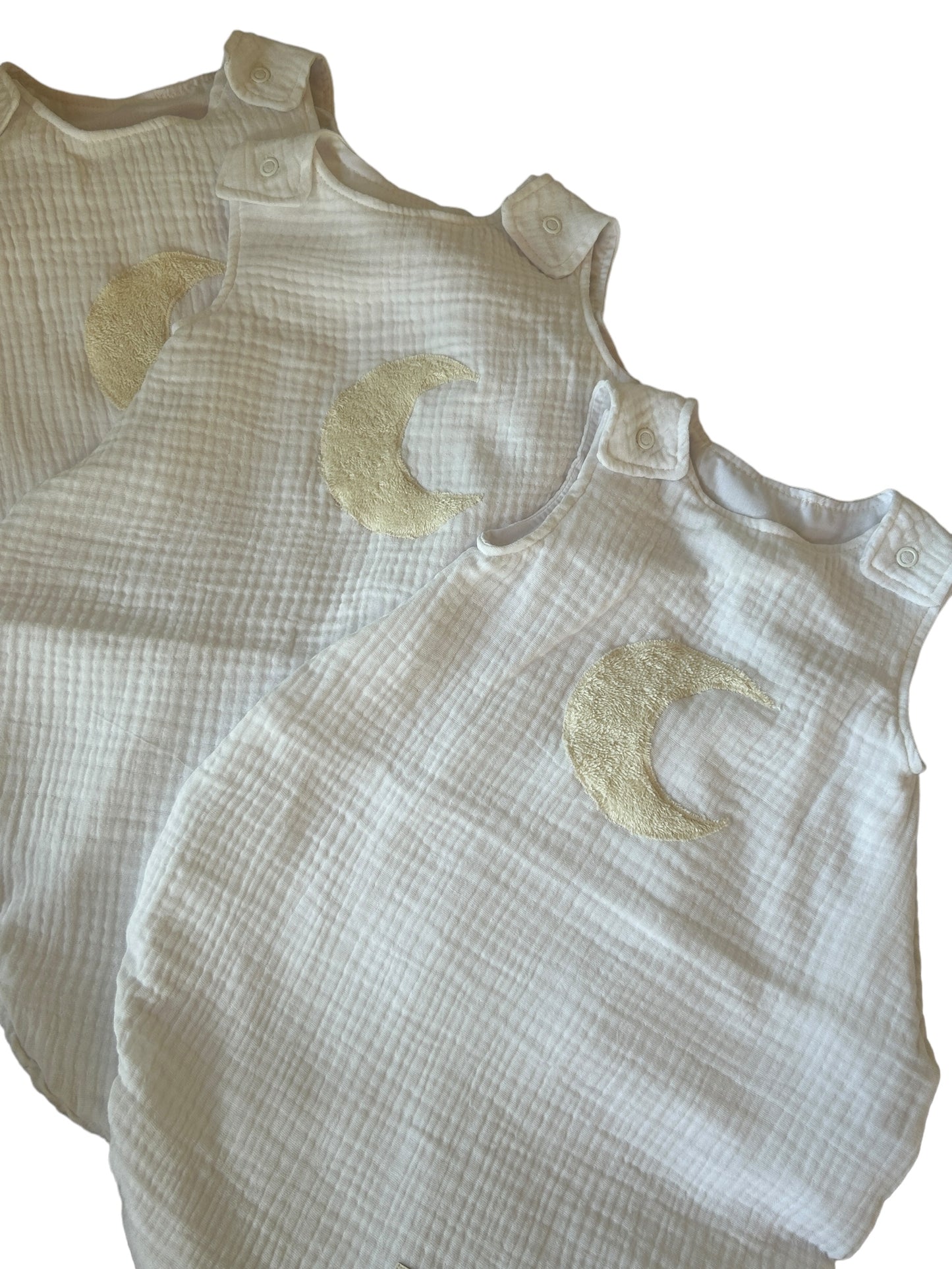 Schlafsack Sommer Musselin/Popelin gefüttert mit Applikation Mond