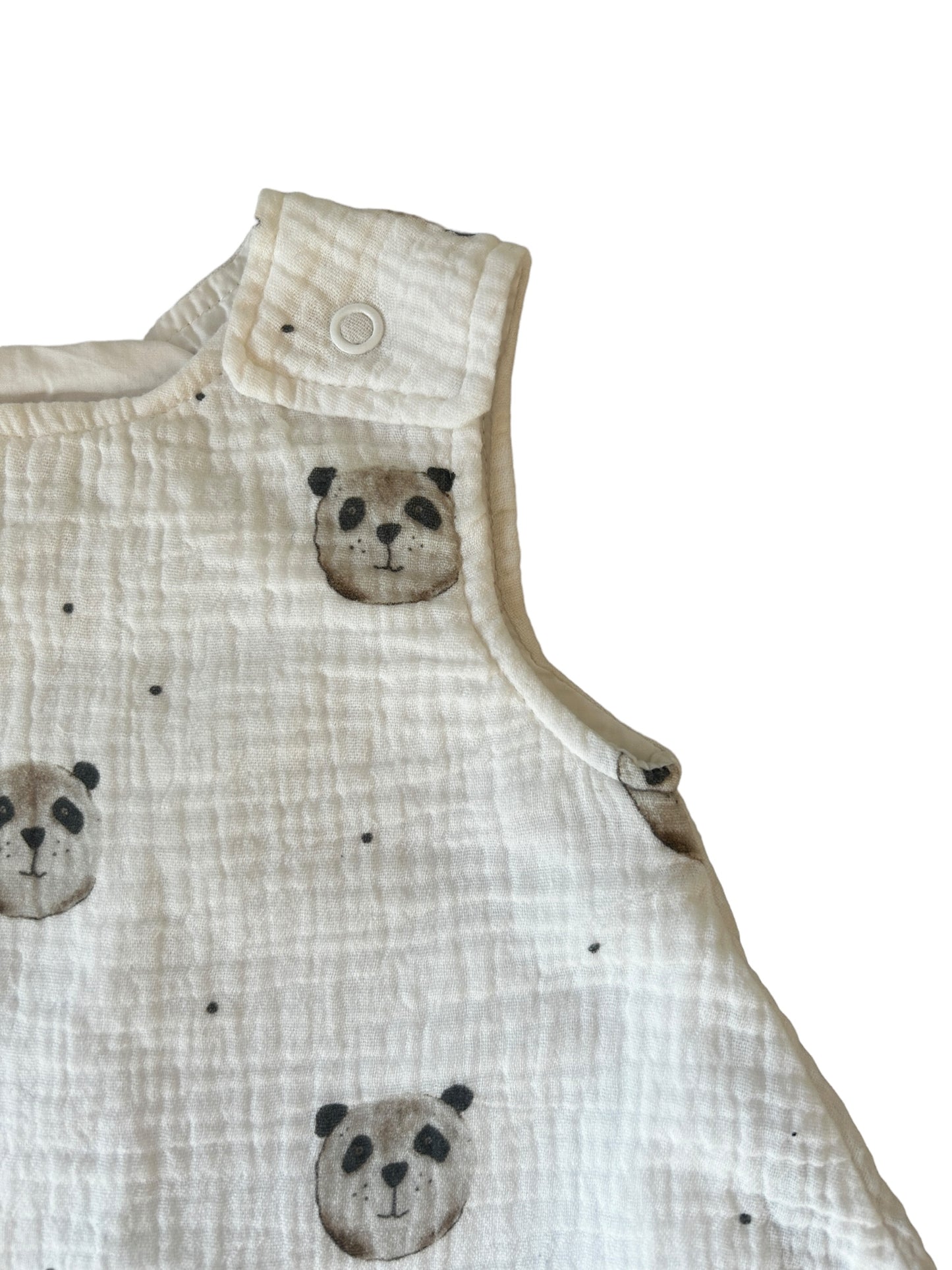 Schlafsack Sommer Musselin/Popelin gefüttert mit Dekor Pandabär