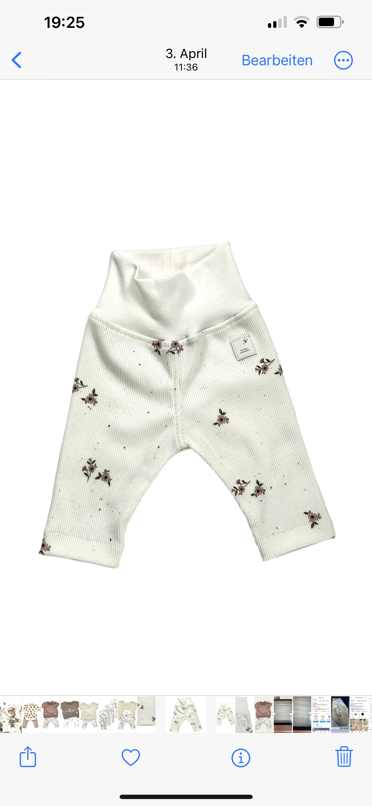 Leggins Rib Jersey Dekor Kirschblüte