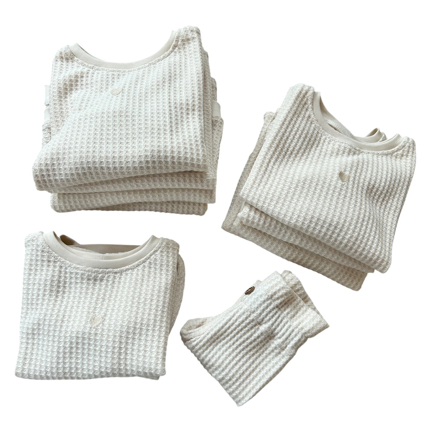 Leggins Waffelstrick beige mit Paperbag Gummibund