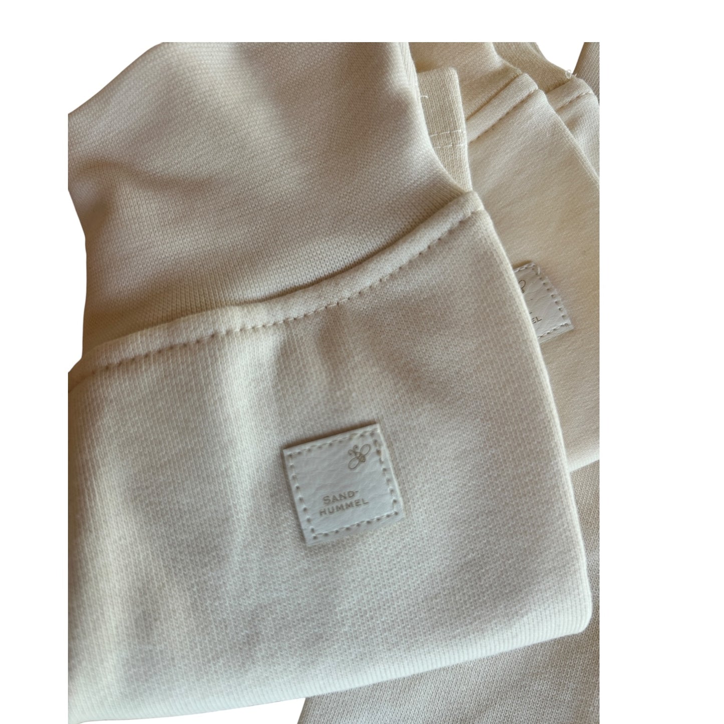 Leggins French Terry uni vanille mit Rib Bündchen