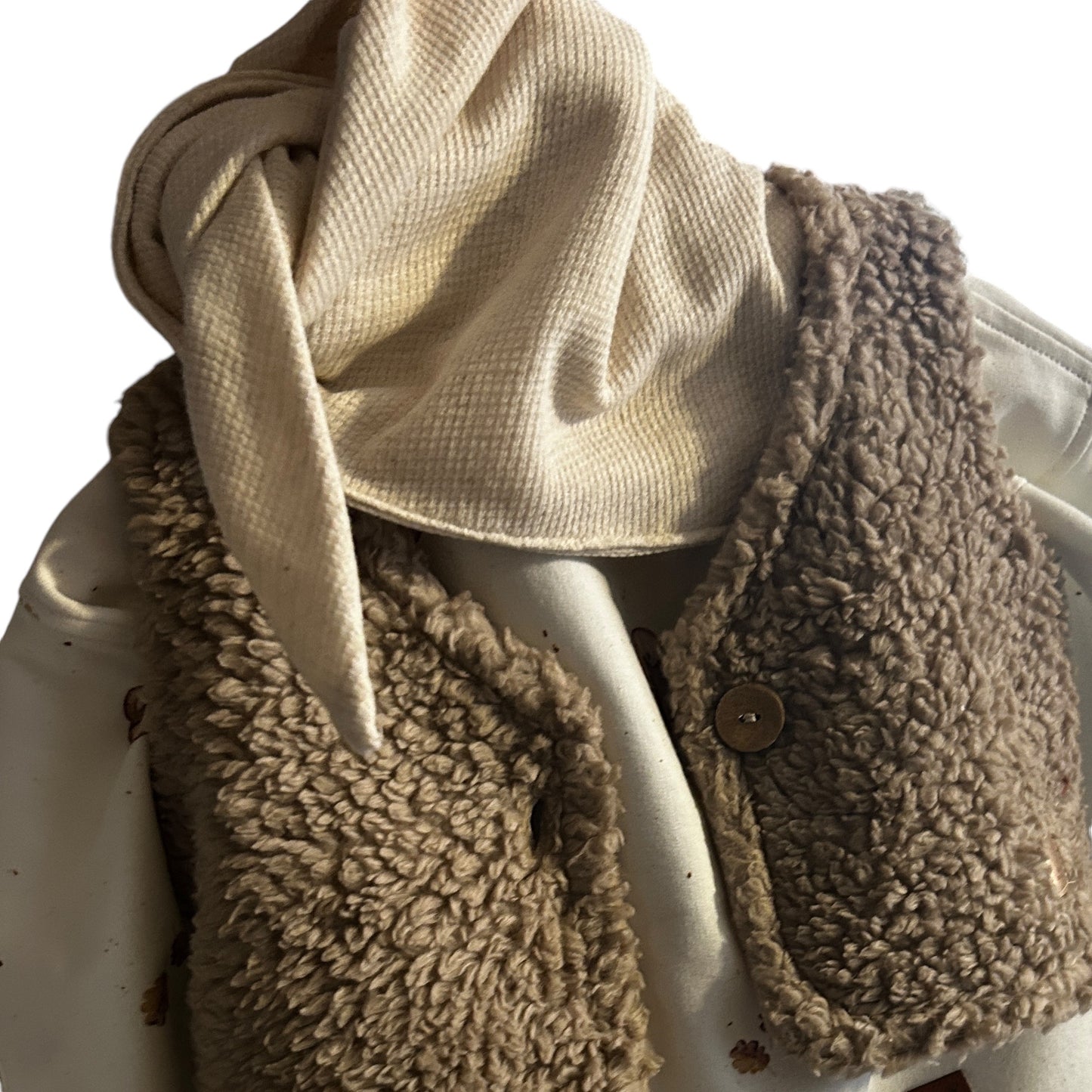 Dreiecktuch Baumwolle-Leinen hellbeige