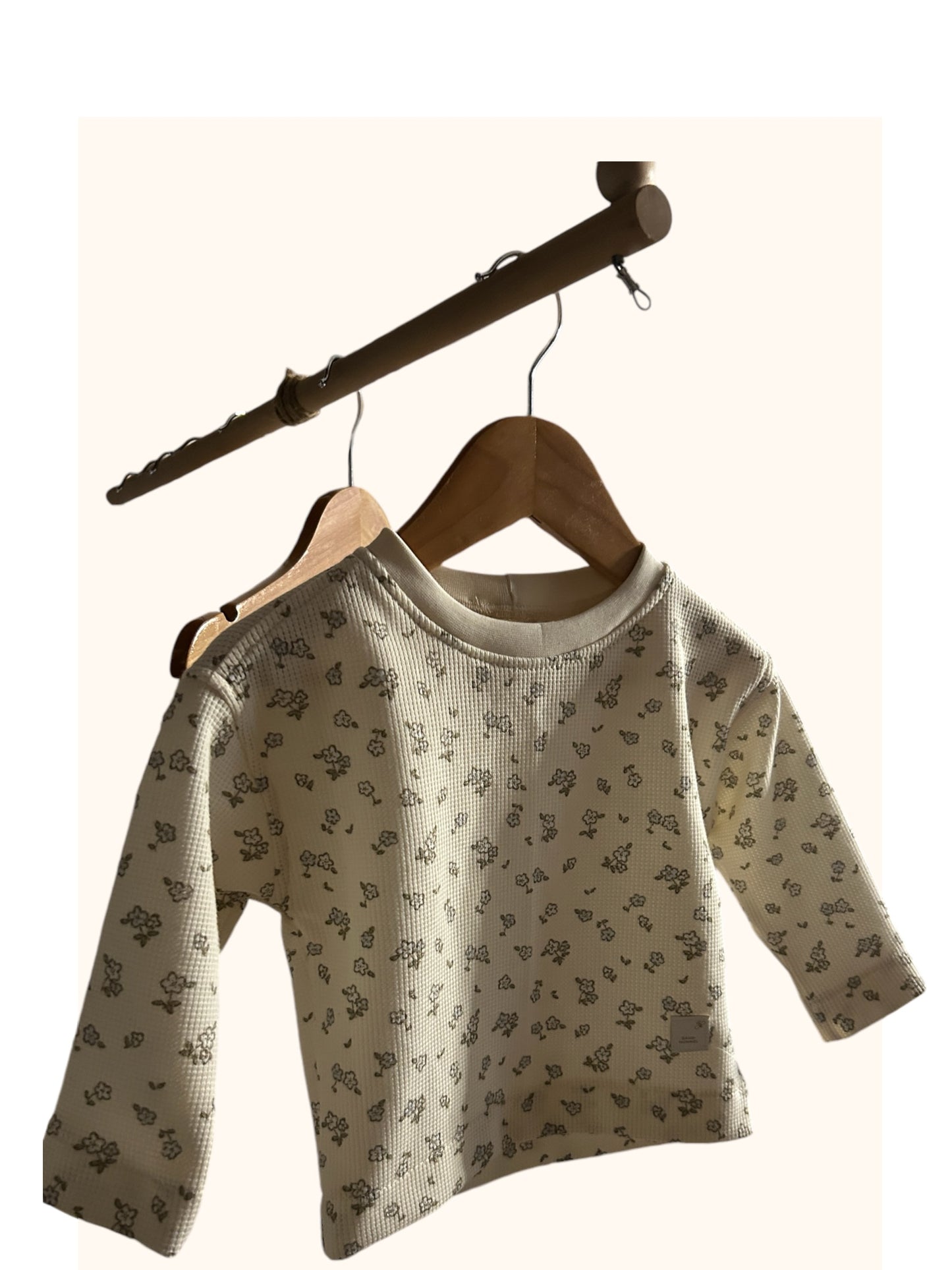 Shirt Waffeljersey Dekor Blumen