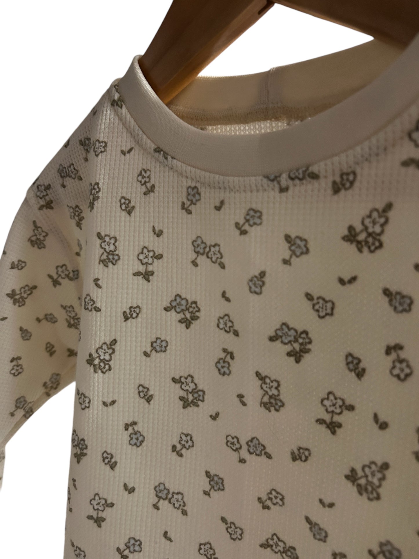 Shirt Waffeljersey Dekor Blumen