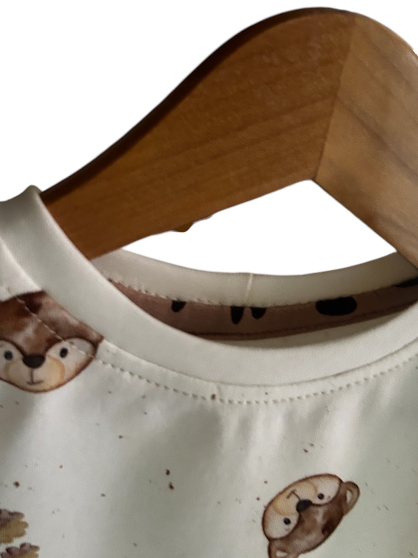 Rueschen-Shirt French Terry Motiv Bärchen