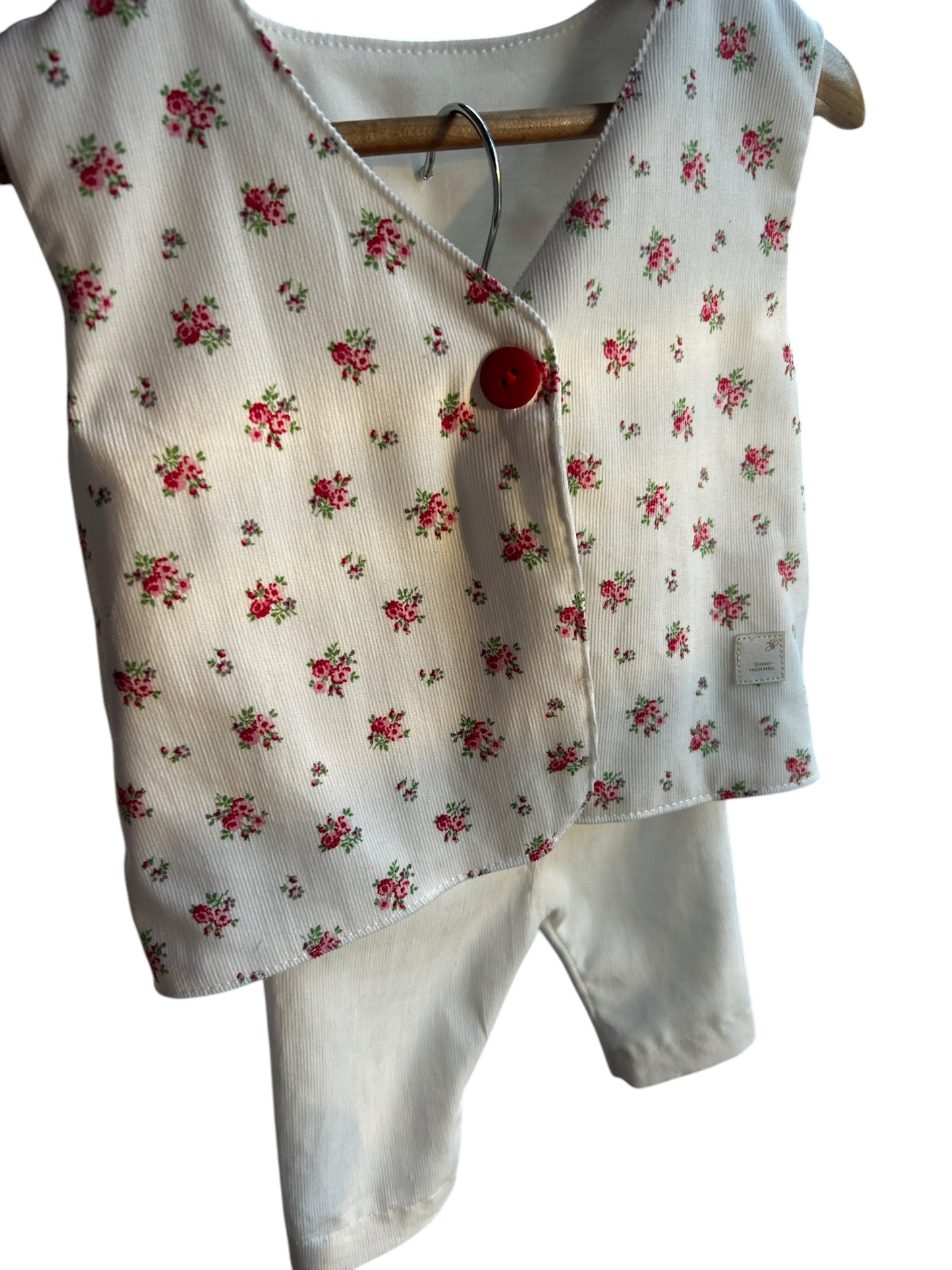 Hose lang Babycord weiss