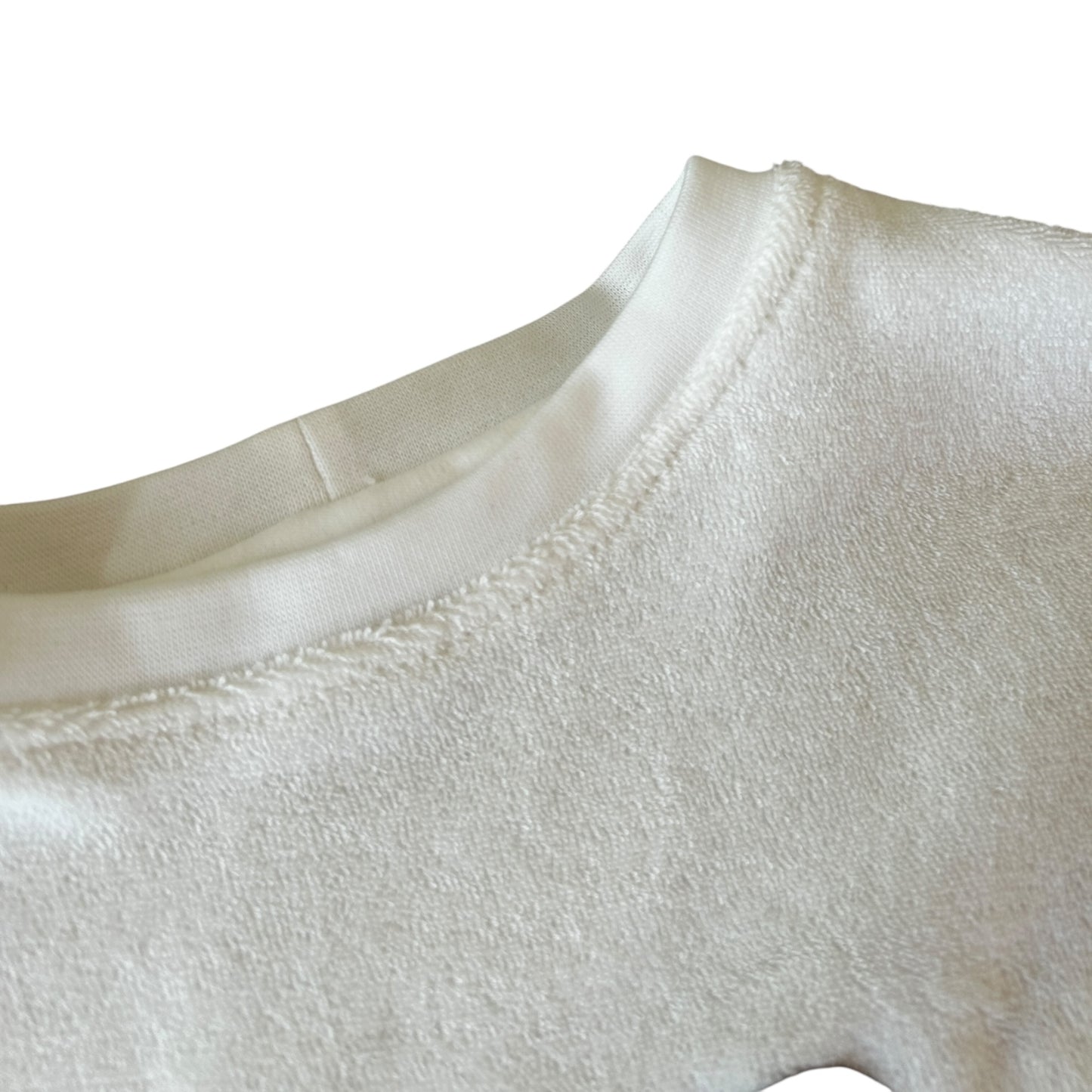Shirt Strickfrottee oversized wollweiss Applikation Bär