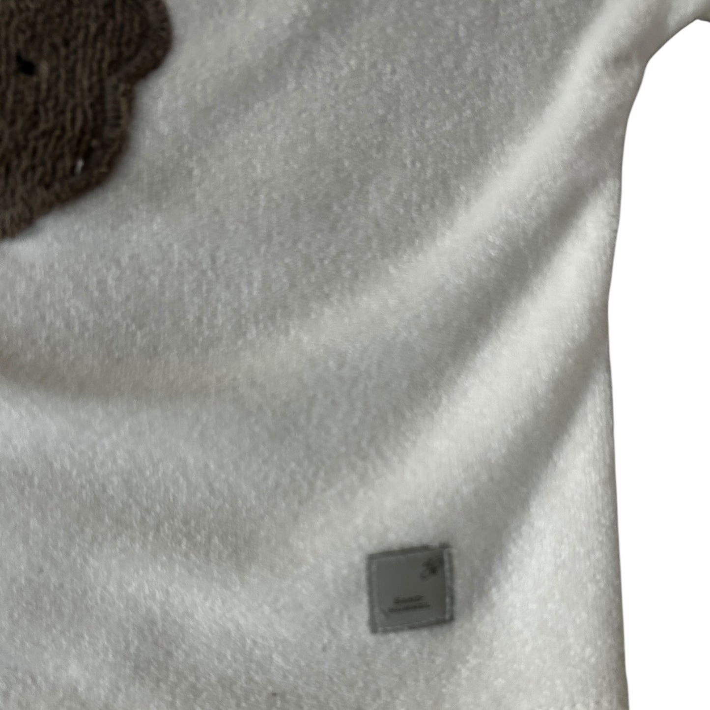 Shirt Strickfrottee wollweiss Applikation Bär
