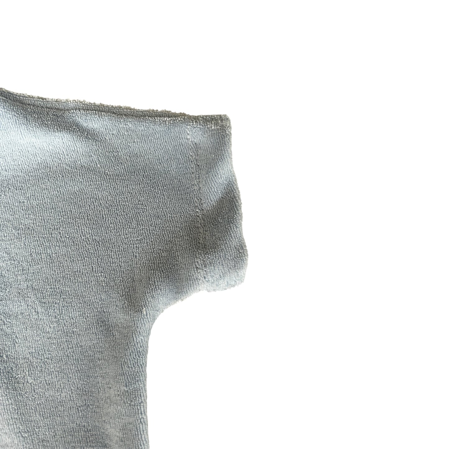 Shirt Strickfrottee hellblau Applikation Bär