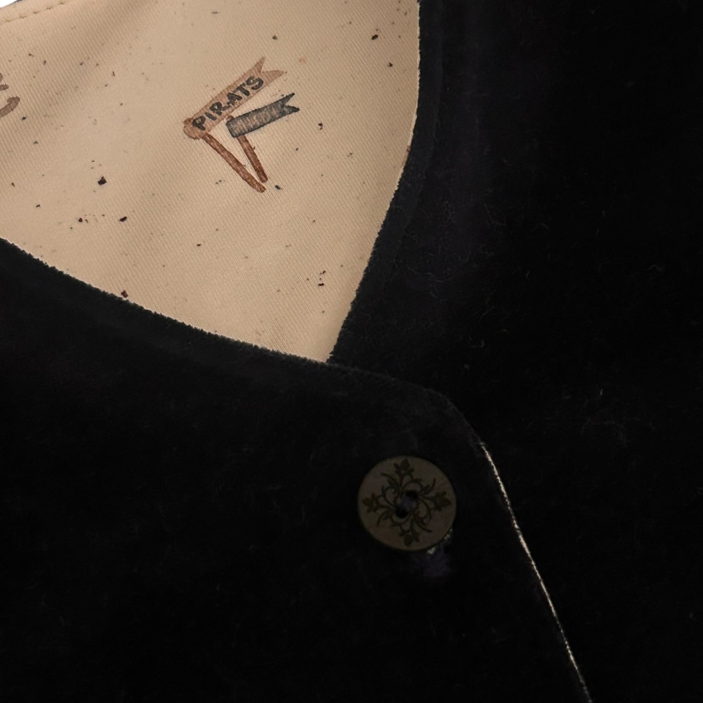 Samtweste mit French Terry gefüttert