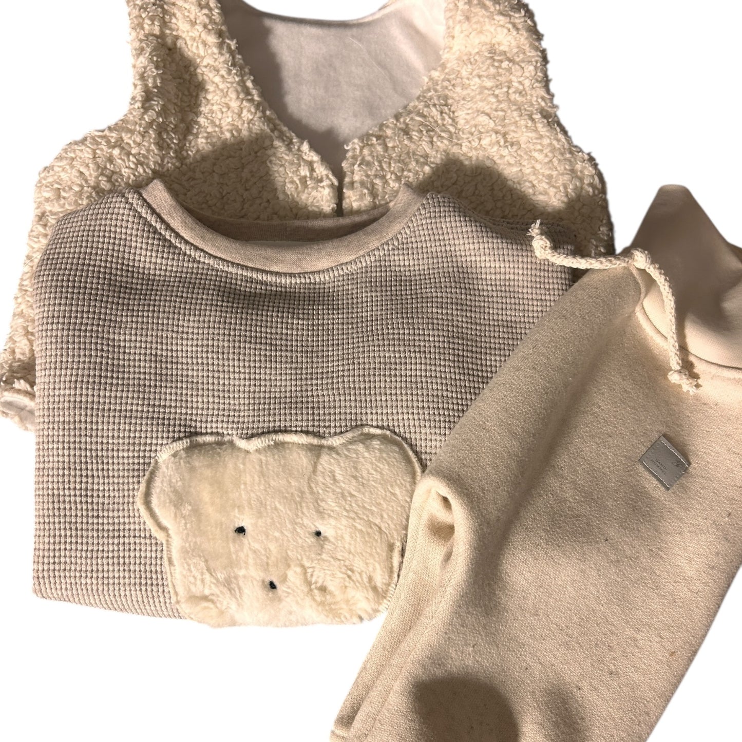 Sweat-Hose lang Baumwollleinen beige