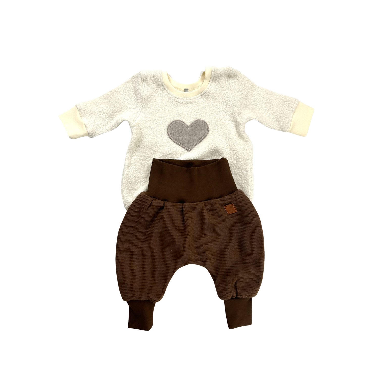 Sweat-Shirt Heavy Sweat mit Knopfleiste oversize Applikation Herz