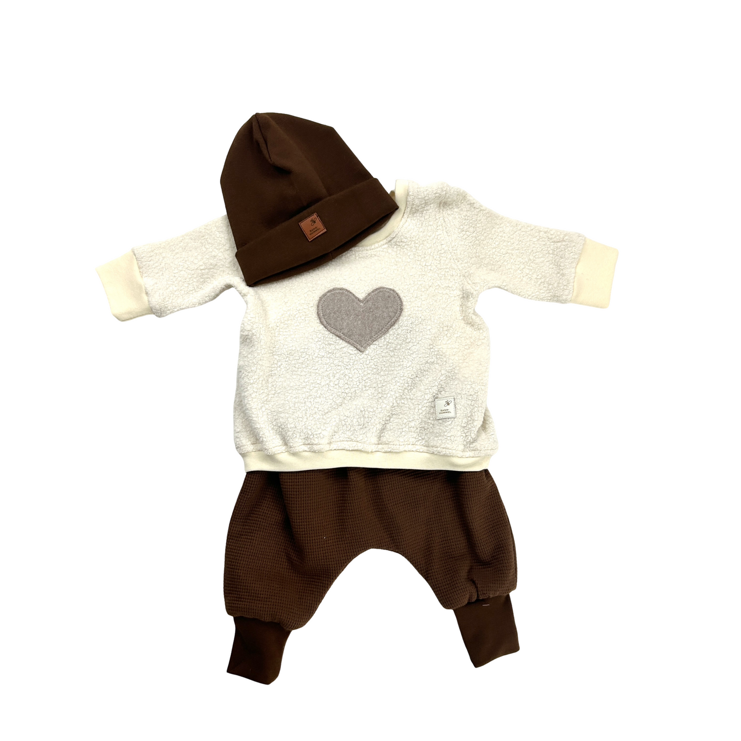 Sweat-Shirt Heavy Sweat mit Knopfleiste oversize Applikation Herz