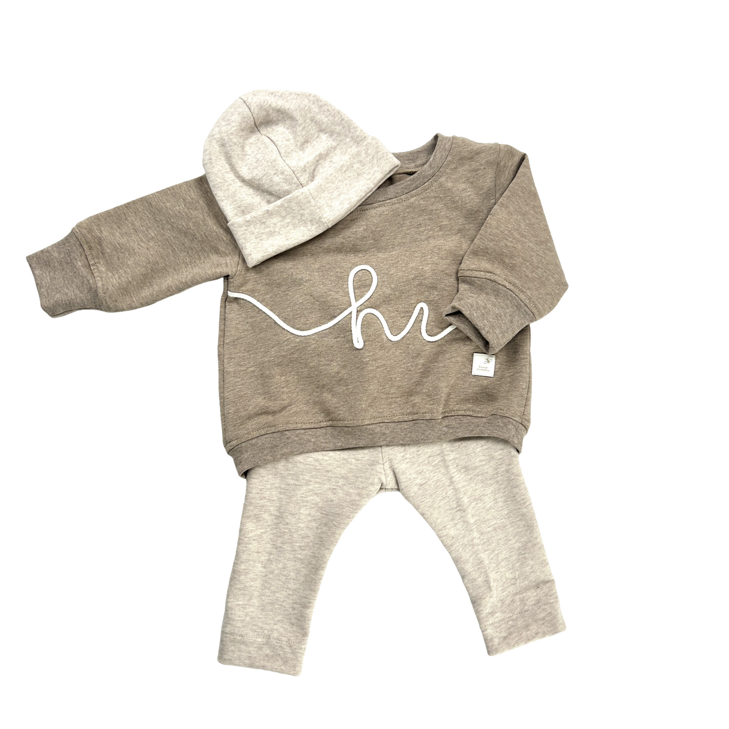 Sweat-Shirt French Terry oversize mit Kordelapplikation "hi"