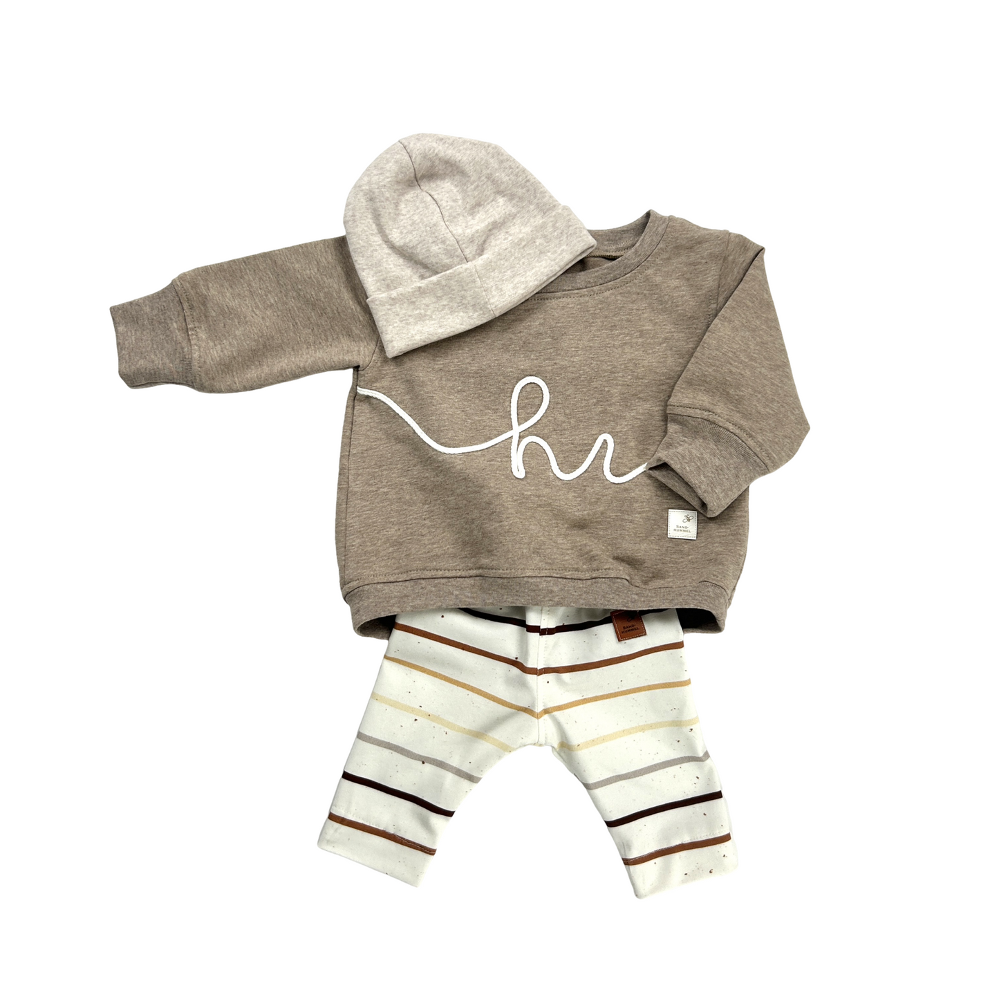 Sweat-Shirt French Terry oversize mit Kordelapplikation "hi"
