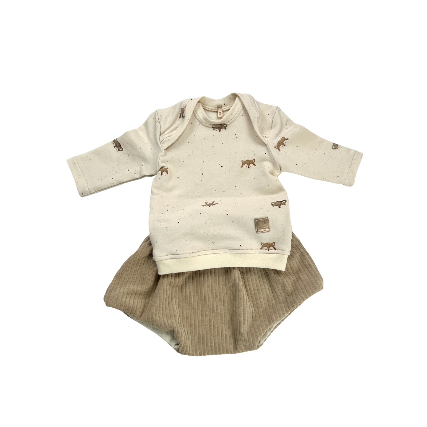 Basic-Shirt amerikanisch French Terry Dekor Fuchs
