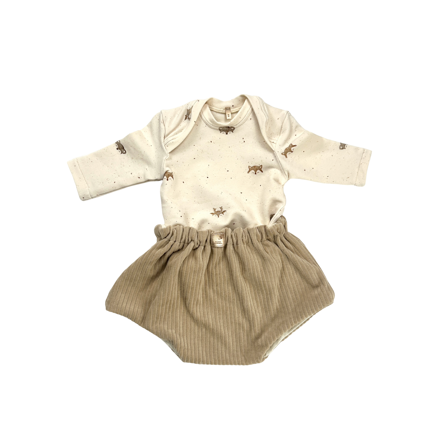 Basic-Shirt amerikanisch French Terry Dekor Fuchs