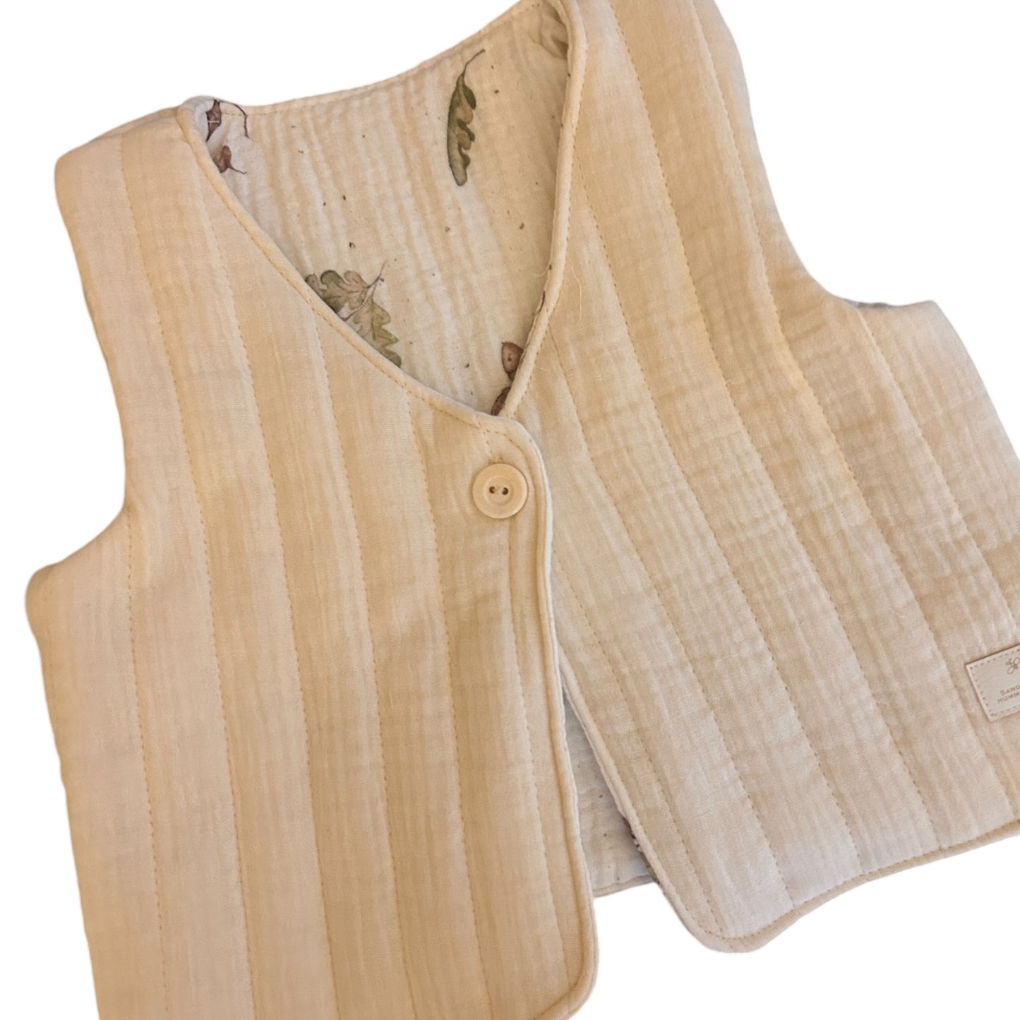 Steppweste aus Musselin mit Musselin  gefüttert