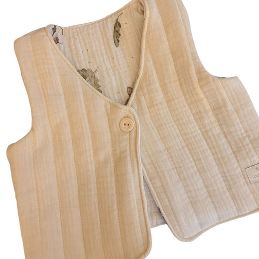 Steppweste aus Musselin mit Musselin  gefüttert