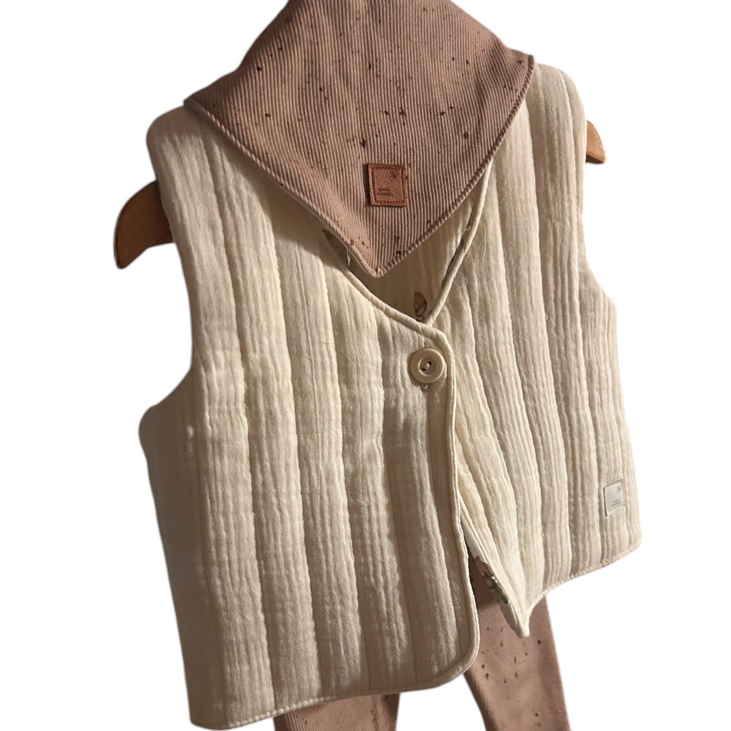 Steppweste aus Musselin mit Musselin  gefüttert