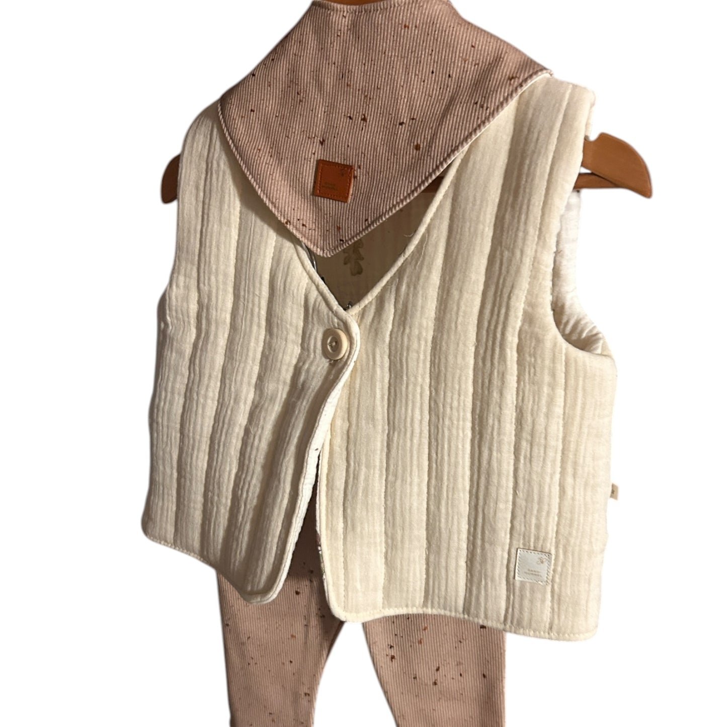 Steppweste aus Musselin mit Musselin  gefüttert