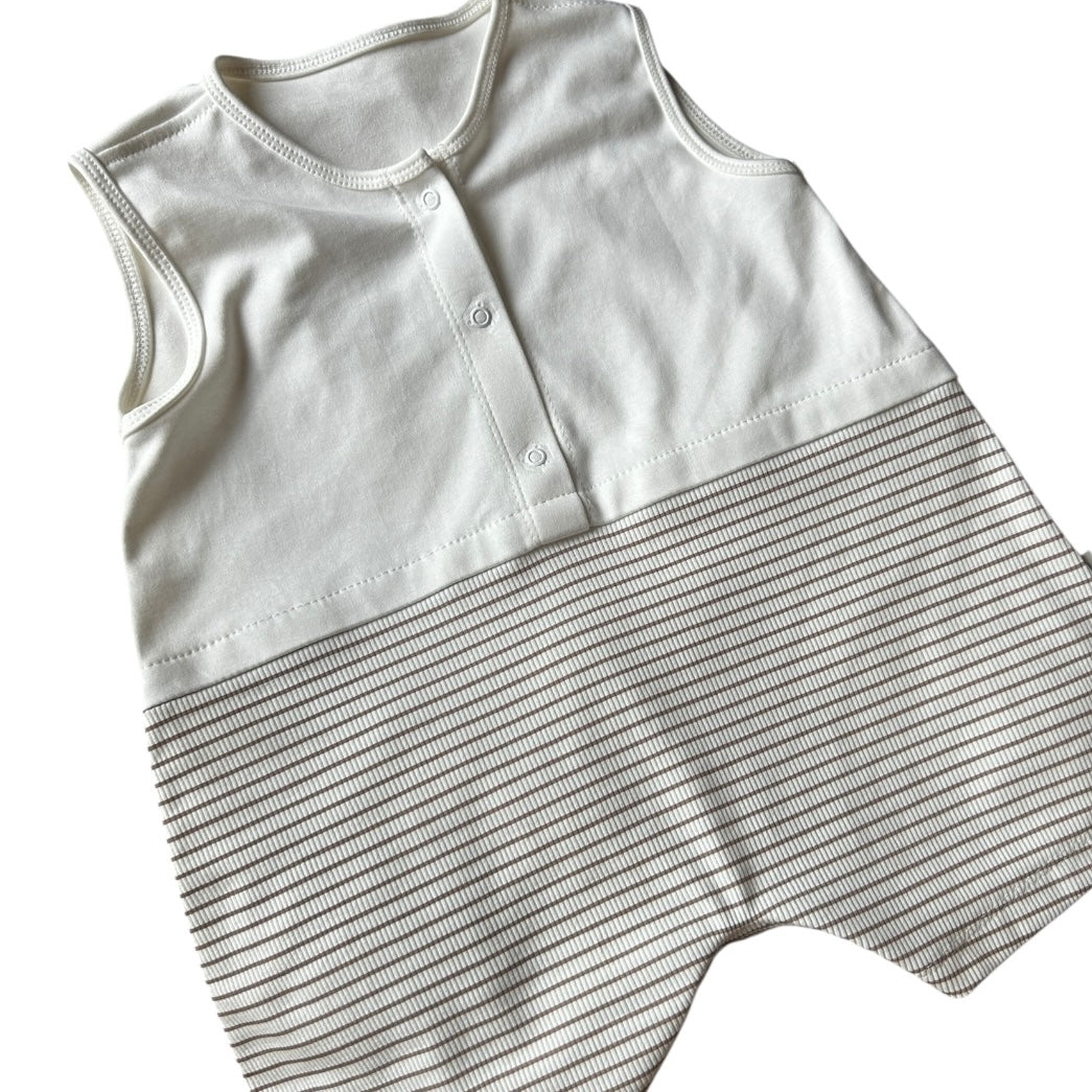Sommerstrampler Jersey / Rib-Jersey gestreift
