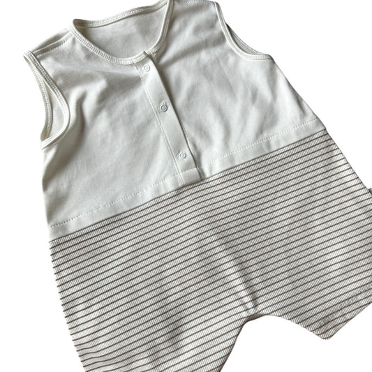 Sommerstrampler Jersey / Rib-Jersey gestreift