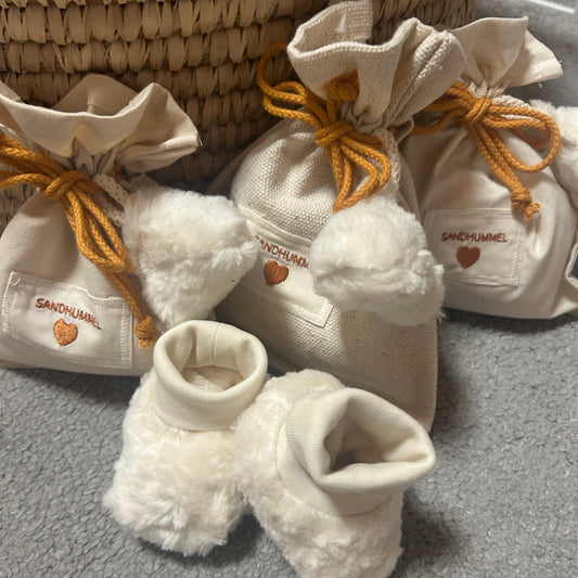 Plüschschuhe hellbeige  gefüttert